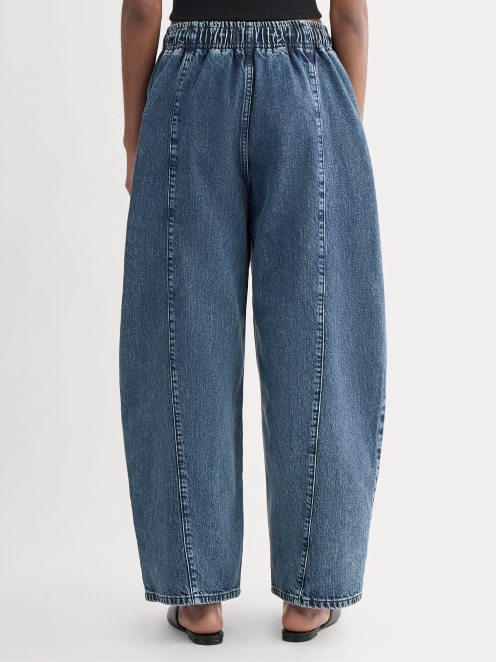Wide-Leg Drawstring Jeans - Picture 2 of 8